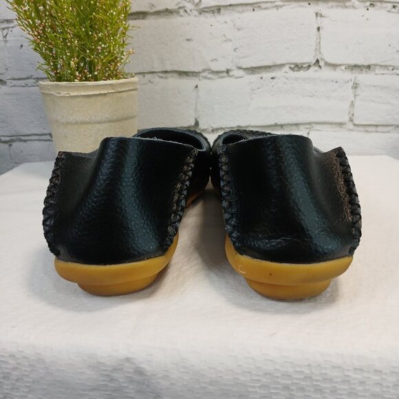 VENUS CELIA BLACK COMFORT WALKING BOAT SHOE, RUBBER SOLE, SIZE 44 (11) LIKE NEW - Picture 6 of 8